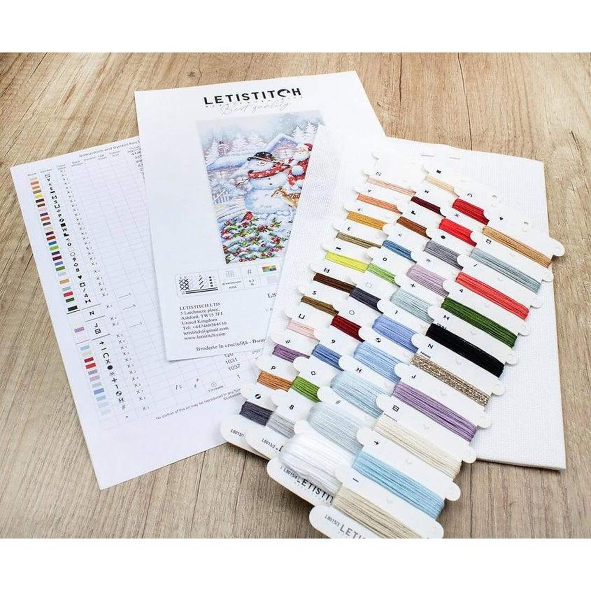 Letistitch Snowman And Santa Counted Cross Stitch Kit